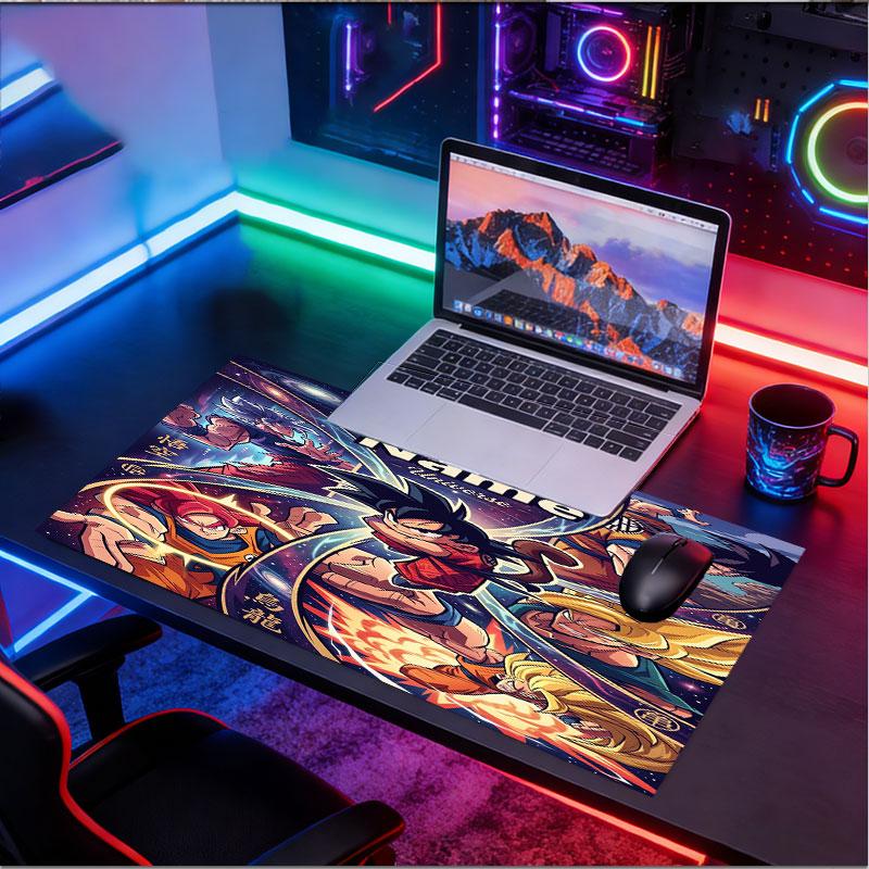 Custom Name Personalized Dragon Ball Z Pattern Mousepad, Laptop PC Desk Mat, Decorative Desk Mat for Home Keyboard Pad Gift
