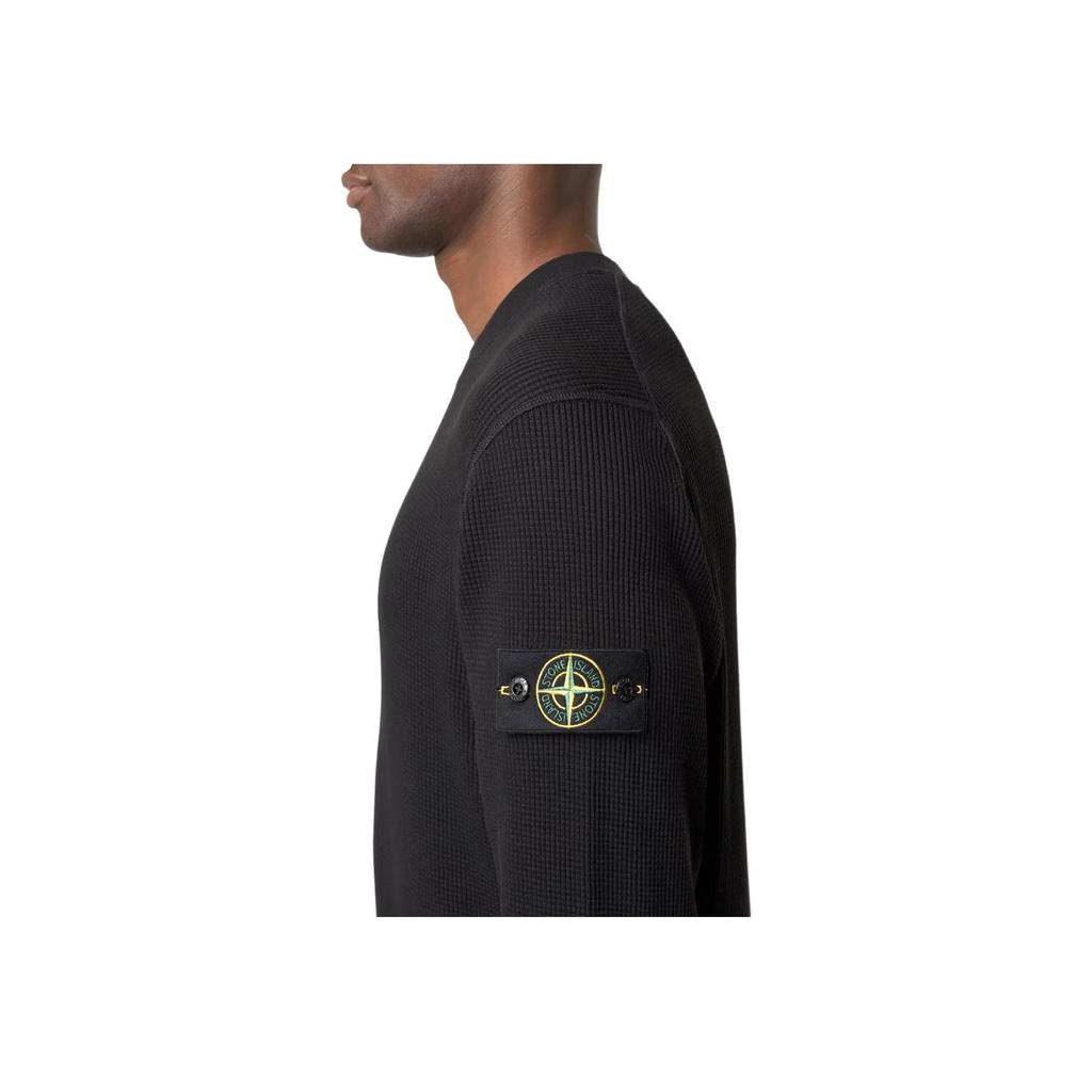 STONE ISLAND Long Sleeve Crew Neck Solid Color Sweatshirt Men Sweatshirt Black K1S156100008S0044-V0029