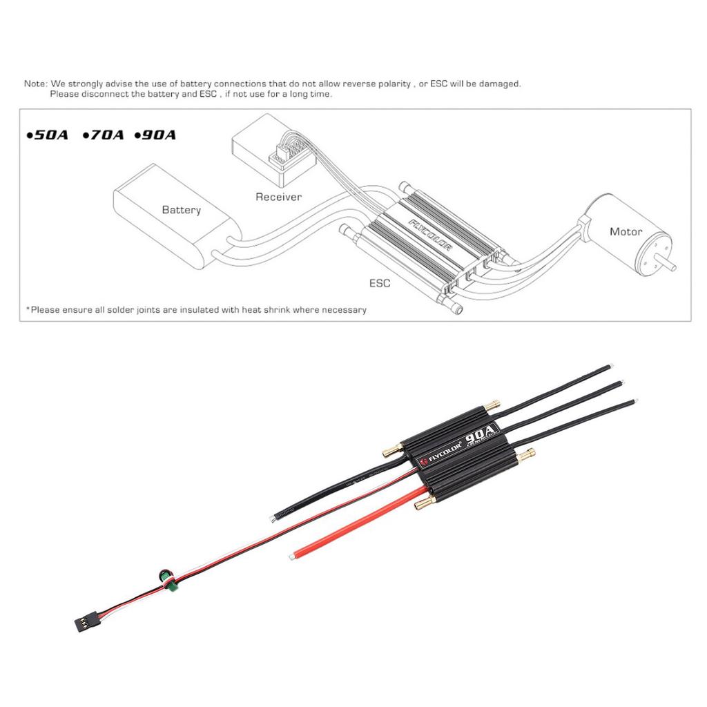 5A 2-6s BEC For RC Boat FlyColor Waterproof Brushless 70A ESC With 5.5V