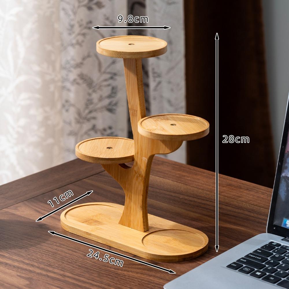 1pc Stable Bamboo Plant Stand Multi-Tier Tree-Shaped Succulent Display Rack Desktop Decor Flower Pot Holder Home Office