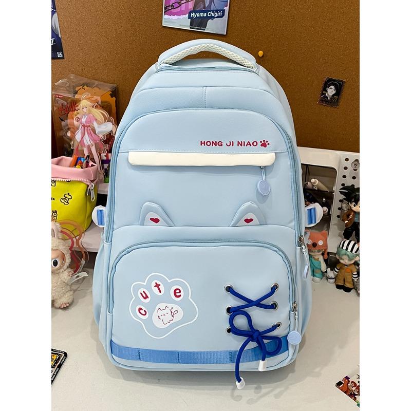 The new schoolbag is high-value, fresh and sweet, and the backpack is light for junior high school students to travel and large-capacity backpack.