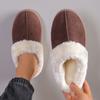 New Women's Fleece Cotton Slippers for Indoor Warmth In Autumn and Winter. Furry, One Step on The Shoes