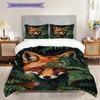 Fox Pattern Bedding Quilt Set Quilt Cover Pillowcase Home Decoration Birthday Gift (1 * Duvet Cover + 2 * Pillowcase, Without Core)