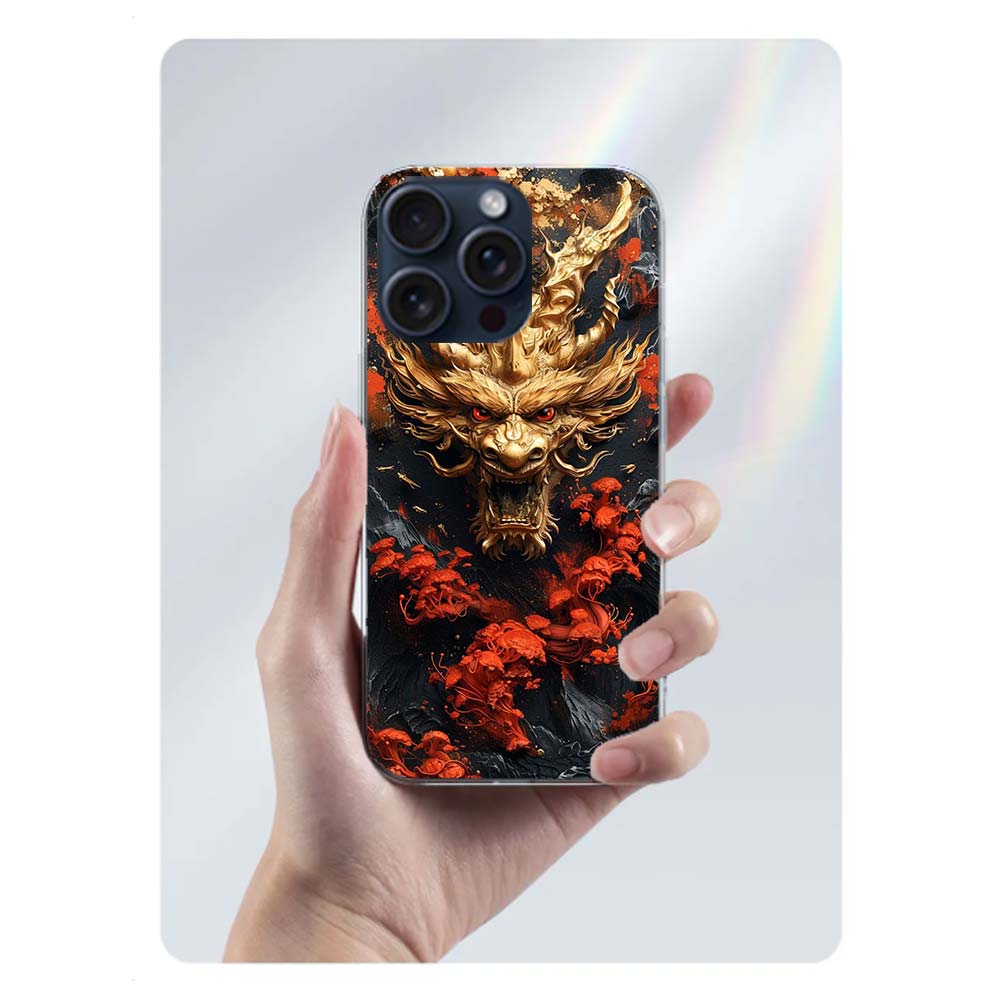 

Golden Holy Dragon Clear Phone Case For Iphone 17 Air 16 Pro Max 15 Pro 14 Plus 17E 16E 11 13 12 Mini Cover Cases Fundas Cell TP iPhone 16