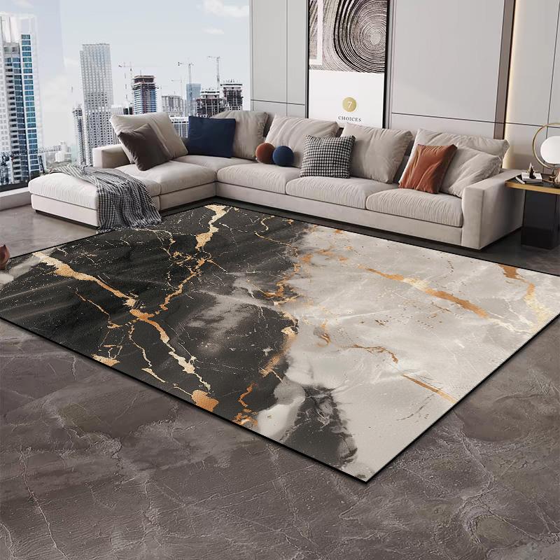 Nordic Art Style Home Decor Large Area Rugs Washable Carpet for Living Room Marble Pattern Bedroom Bedside Soft Mats Alfombra 