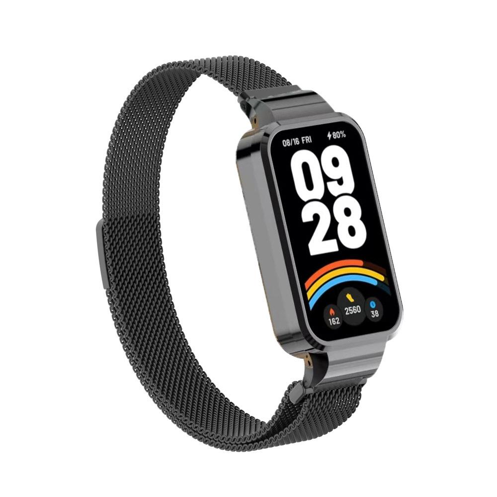 Xiaomi Smart Band 9 Active İçin Milan Kordon Metal Koruyucu Kılıf Tampon Manyetik Halka Bileklik Redmi band 3Watch İçin