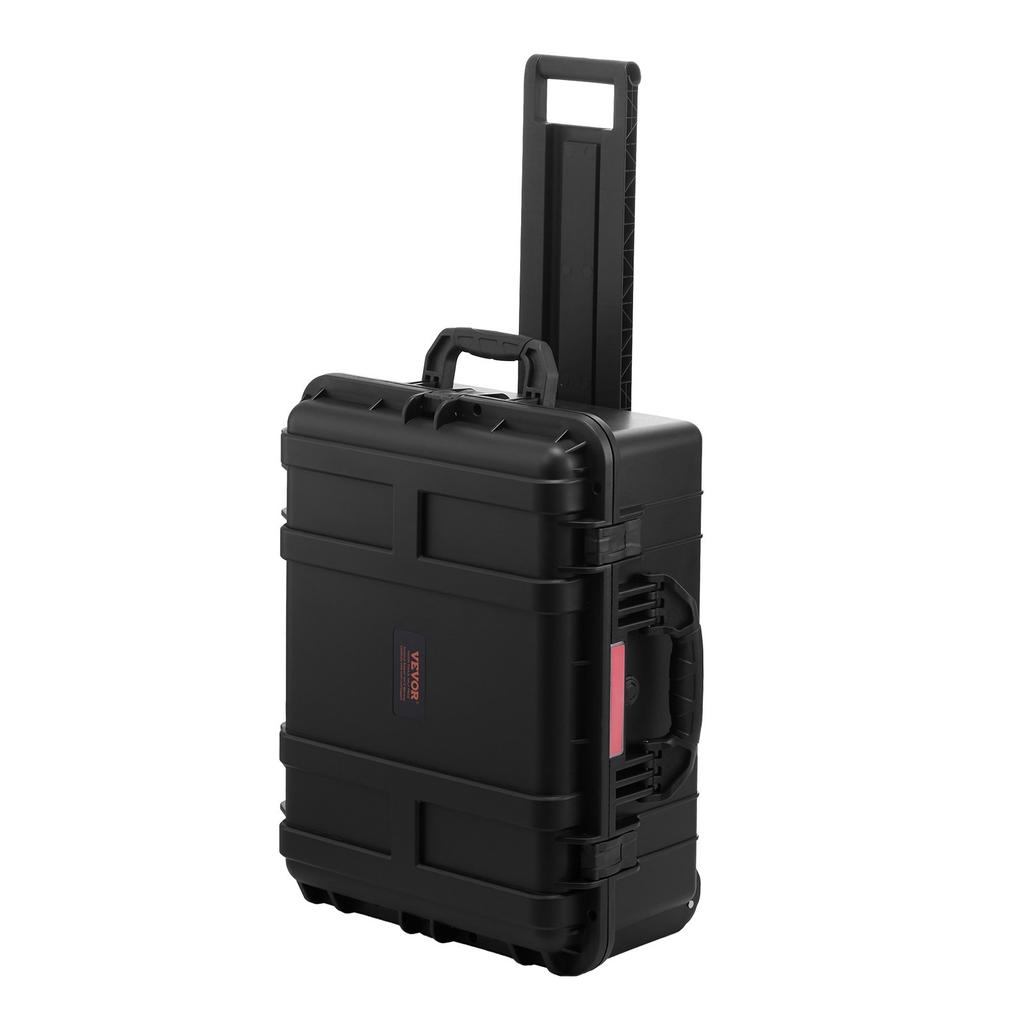 VEVOR 2.5 Cu.ft Weatherproof Hard Case, Waterproof Hard Case with Rolling Wheels and Retractable Pull Handle