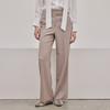 Hiikeu Semi-Wide Straight Slacks_Melange Beige