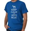 Keep Calm and Vote Blue Democrat Donkey Meme Womens or Mens Crewneck T Shirt Tee
