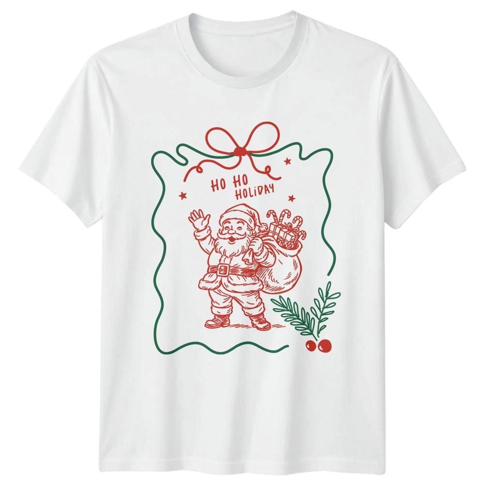 Ho Ho Holiday Santa Christmas Unisexs TShirt Unisexs Tee Graphic Unisex Top S