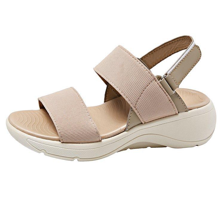 

Light and wet high-heeled sandals women s 2025 new summer versatile travel and leisure sandals middle-aged mother sandals 42 телесный