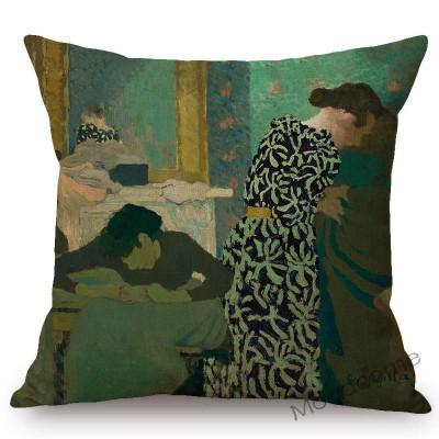 French Painter Edouard Vuillard Abstract Impressionism Home Decorative Oil Painting Sofa Throw Pillow Cases Linen Cushion Cover