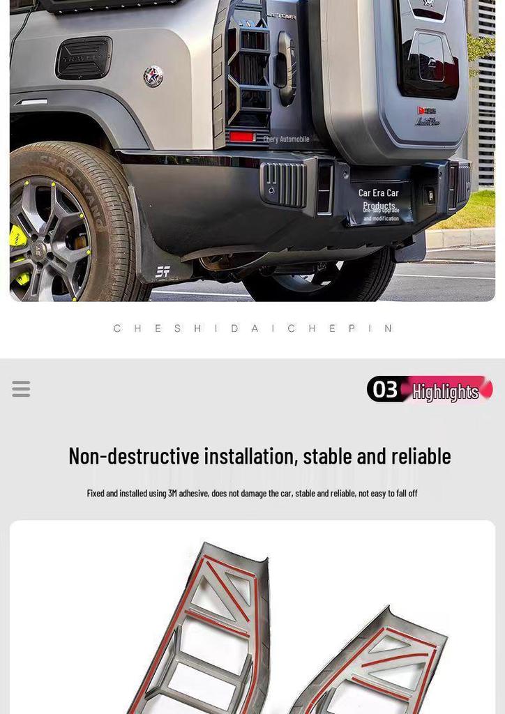 Jetour Traveller Front & Rear Headlight, Fog Light, & Taillight Covers & Frames - Stylish Exterior Modification Accessory.