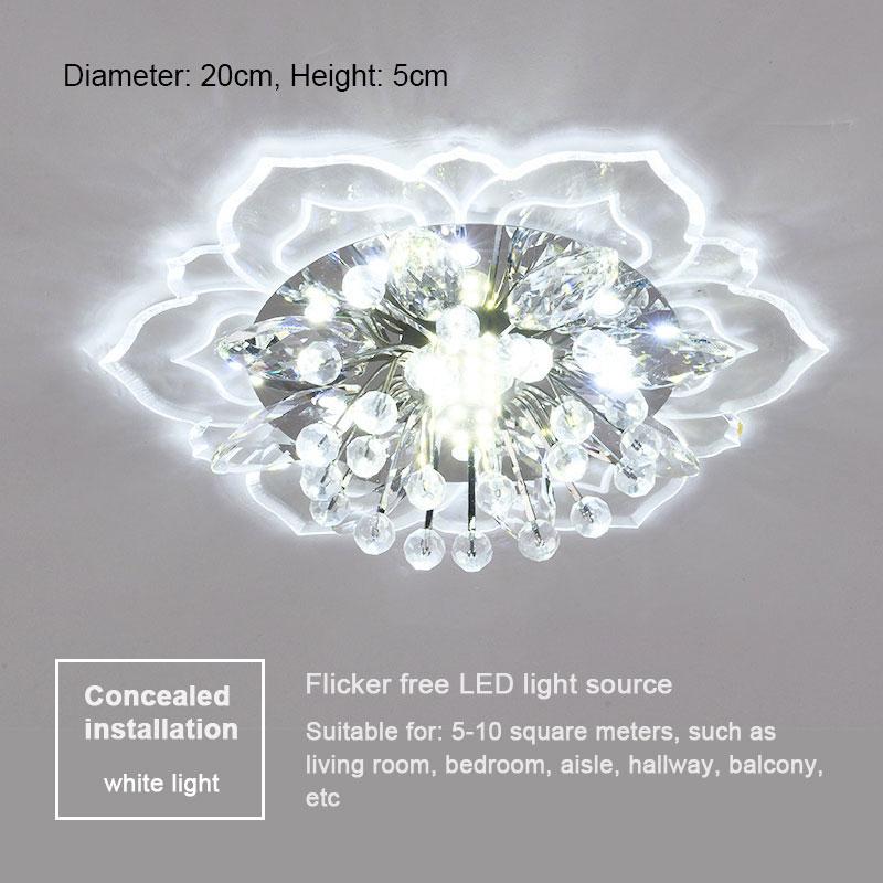

20 см светодиодный хрустальный потолочный светильник в форме цветка, современный потолочный светильник для прихожей, гостиной, спальни, кухни, коридора, прохода
