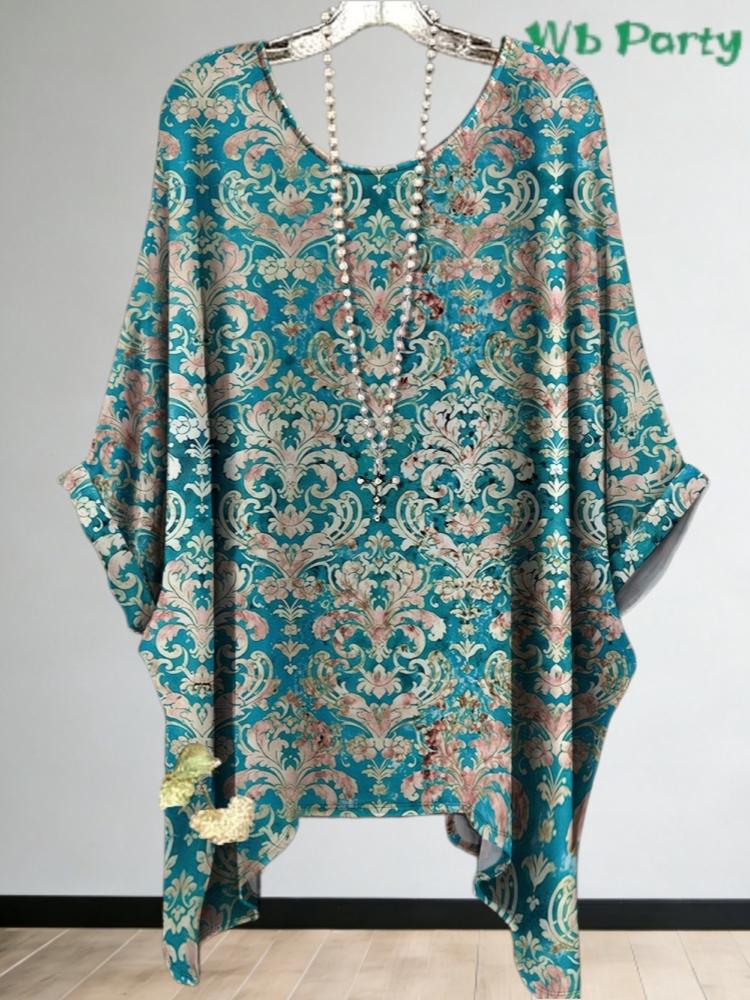Bohemian Floral Graphic Vintage Women's Bohemian Floral 3D Print T-Shirt Short Sleeve Round Neck Casual Vibrant 2026 New Tee Top