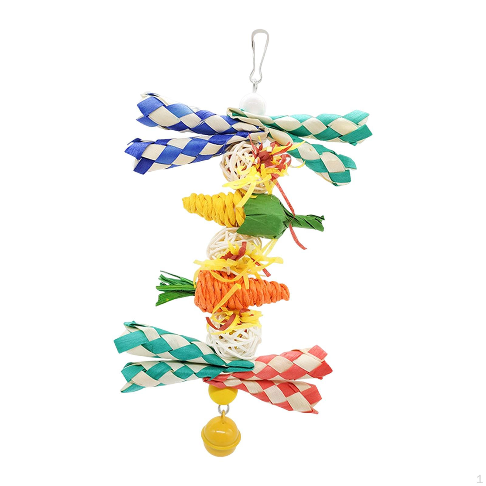 Bird Chewing Toy Perch Training Cage Bite Tearing Chew Parrot Toys for Parakeets Conures Finches B