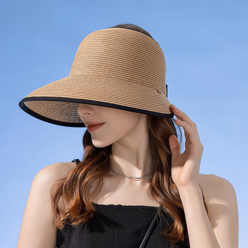 Summer Straw Sun Hat With Wide Brim For Beach Vacation Sun Protection