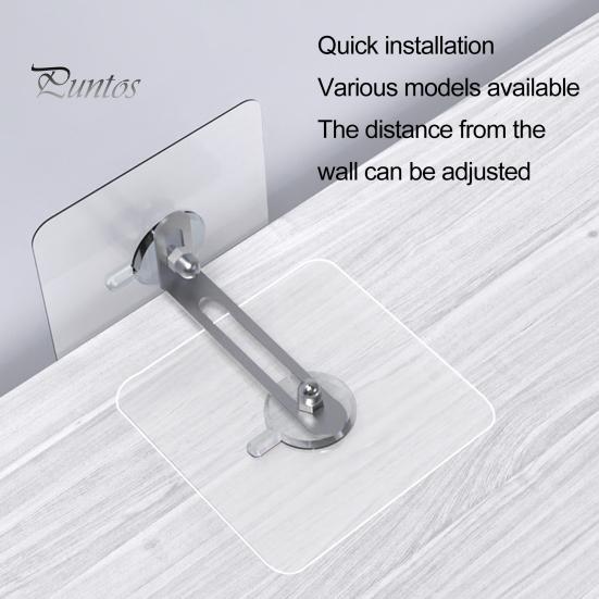 Self-adhesive Furniture Safety Devices 2Pcs Anti-falling Device No Drilling Required L Bracket Transparent Seamless Wall Anti Tips for Adhesive