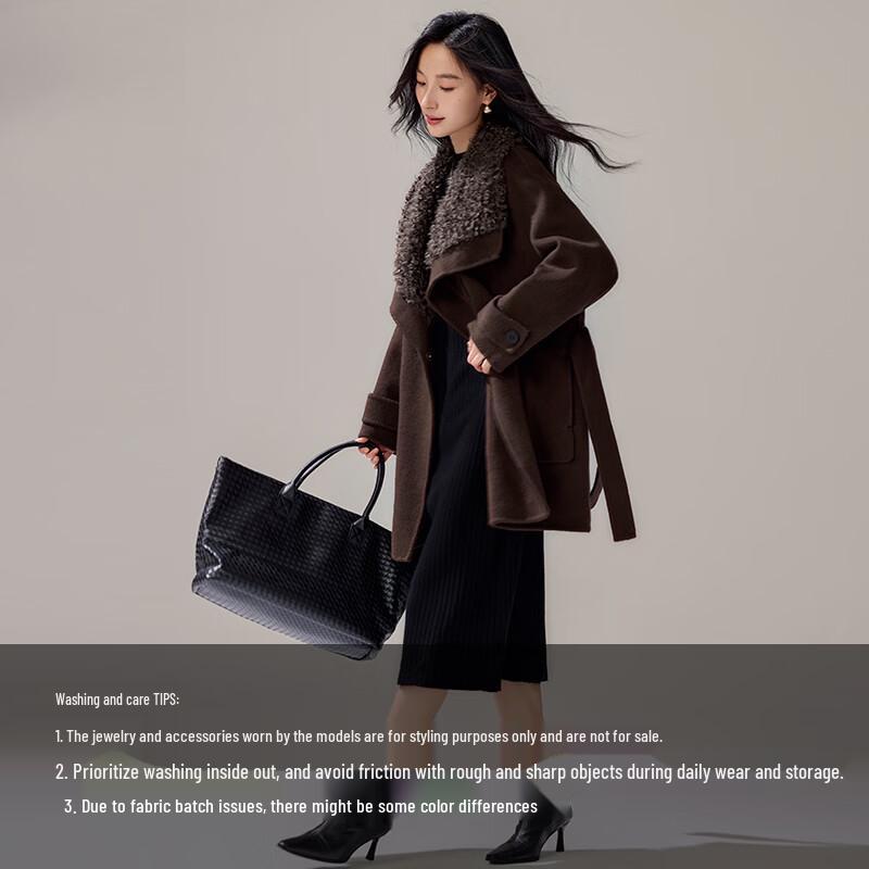 VICTORIA&VERA Alpaca-Wool Blend Lapel Overcoat