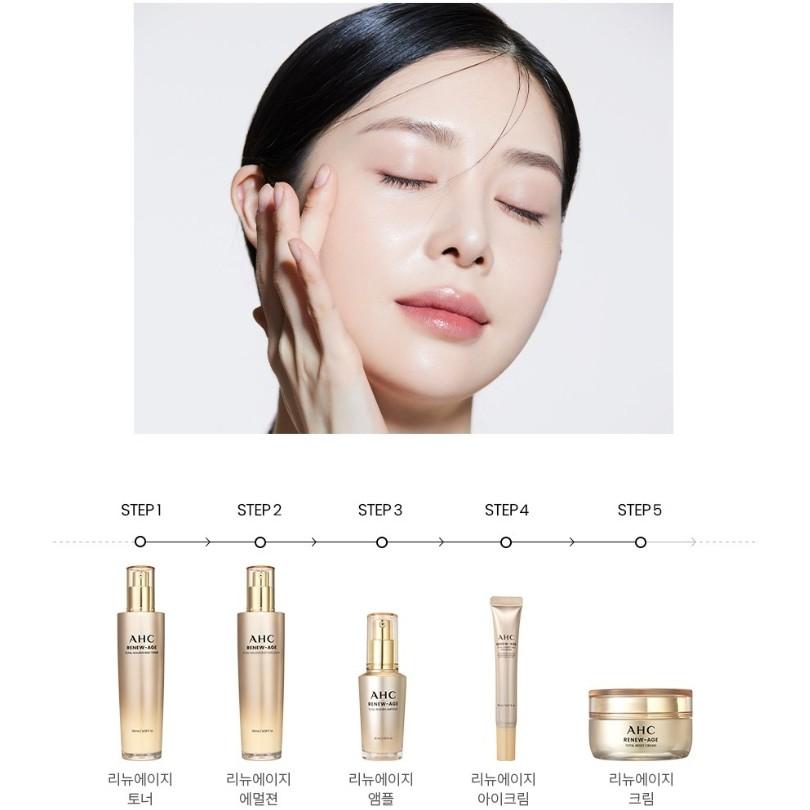 Kit Soin Visage AHC Renew Age Total - 5 Produits (Toner, Emulsion, Eye Cream) - K-Beauty Neuf