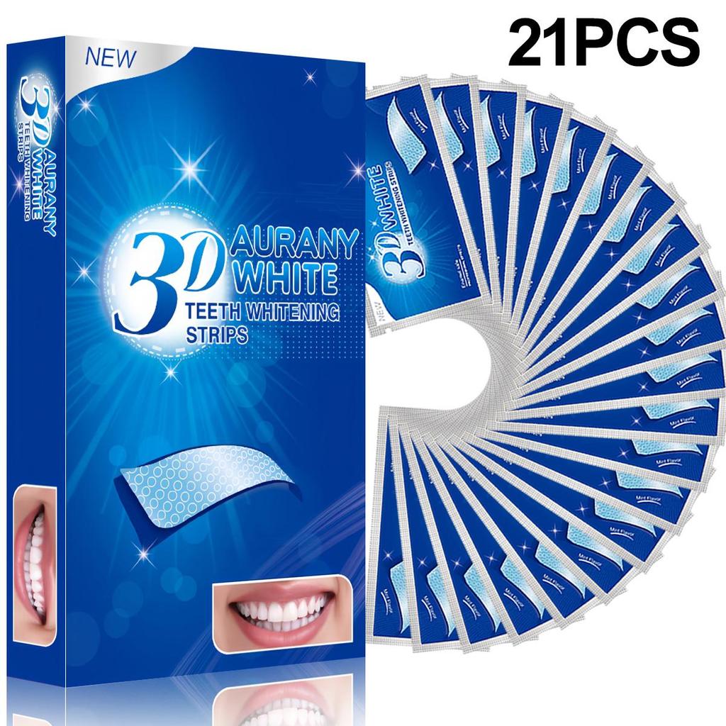 3D Whitening Strips For Sensitive Teeth, Enamel Safe& Gentle Formula, Reduces Sensitivity While Whitening,Hydrogen Peroxide Composition-7/14/21Pairs
