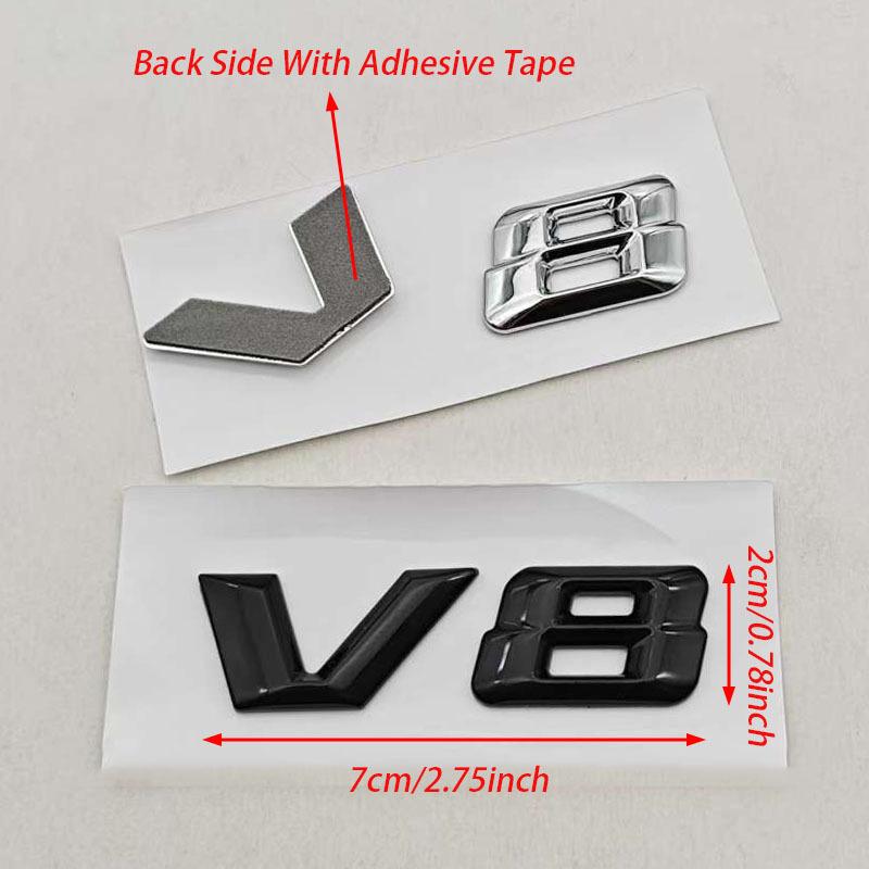 3D ABS Chrome Letters Car Fender Badge Sticker V8 Emblem For Mercedes Maybach S600 W222 S500 W140 CL600 M275 CLS63