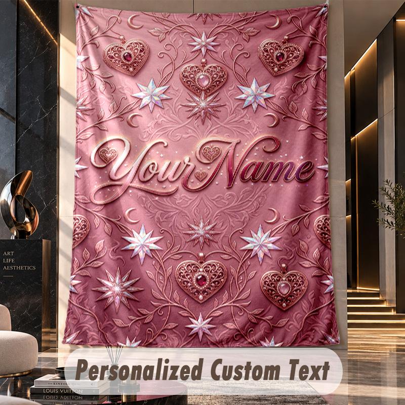 Valentine Love (82) Theme Custom Tapestry Personalized Custom Name Text Wall Hanging Tapestry Home Decor Background Cloth