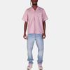 Carhartt WIP Logo Button Short Sleeve Shirt Men shirts Pink I031465-2QS-XX