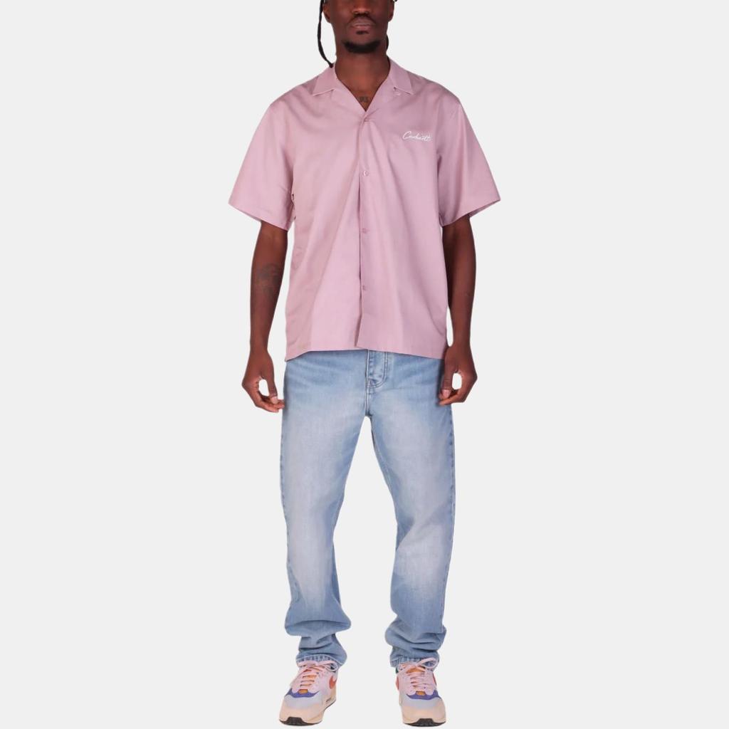 Carhartt WIP Logo Button Short Sleeve Shirt Men shirts Pink I031465-2QS-XX