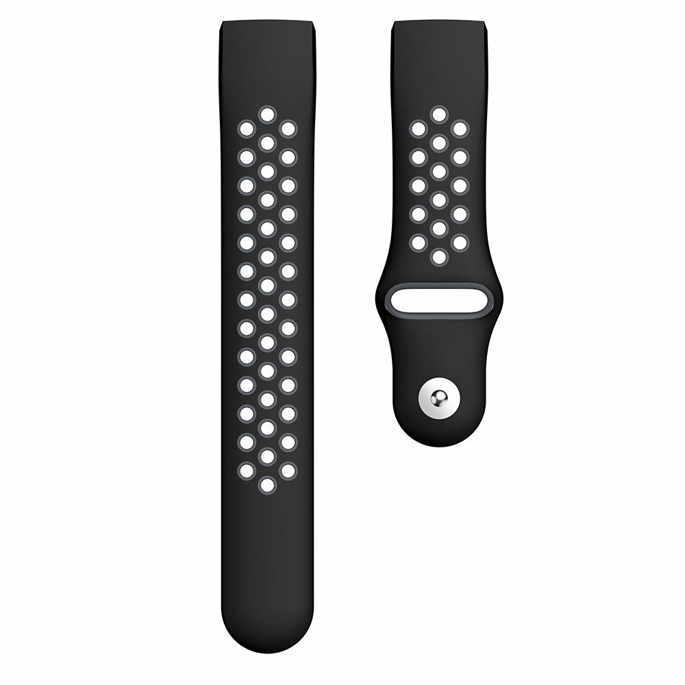 

Hollow Two-tone Soft Silicone Watch Strap for Fitbit Charge 4/3 Size: L/Grey