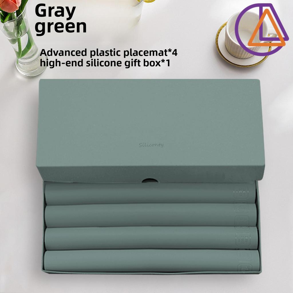 4-Pack Non-Slip Silicone Placemats, Heat Resistant Washable Table Mats for Kitchen Dining, 33x45cm