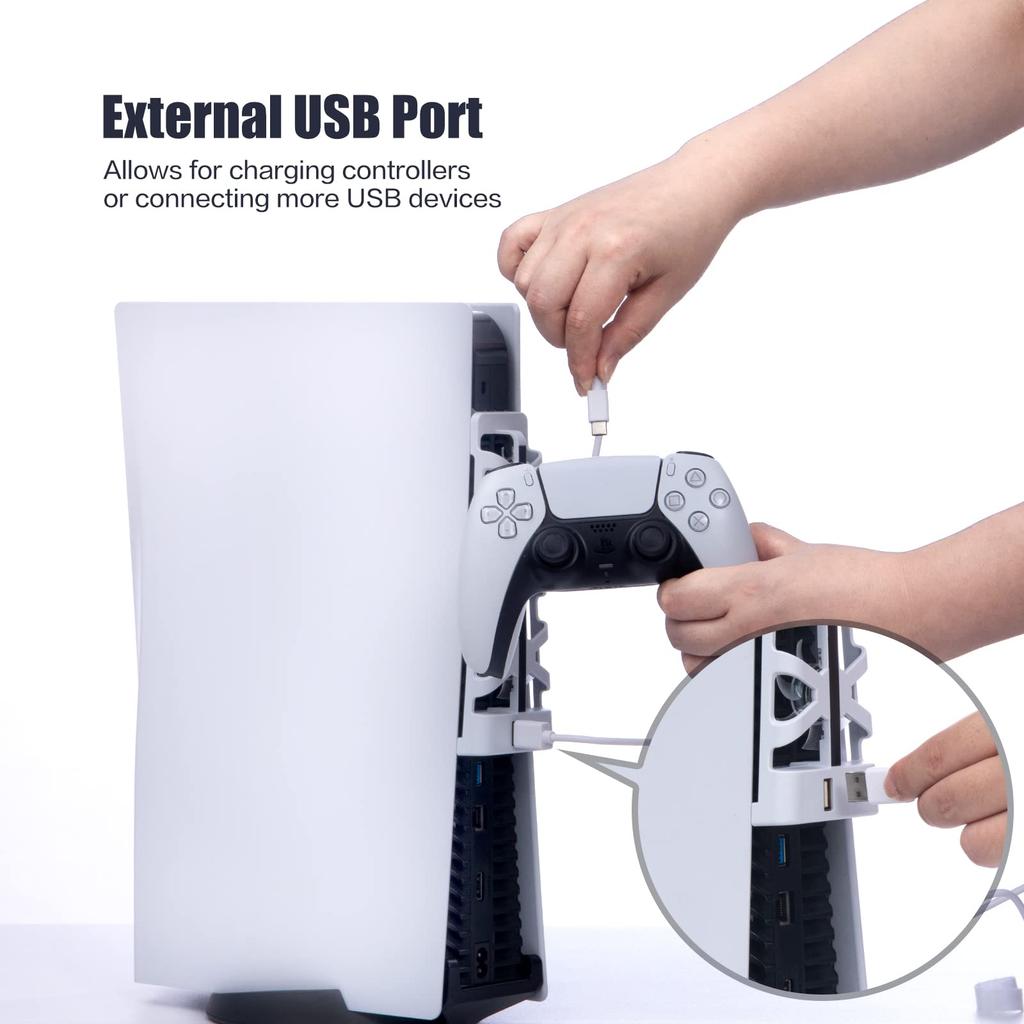 PS5 Cooling Fan Quiet USB External Cooler for Older PS5s Fan for Powerful and LED Light Ideal for Summer Heat Control and Long Gaming Hours As an