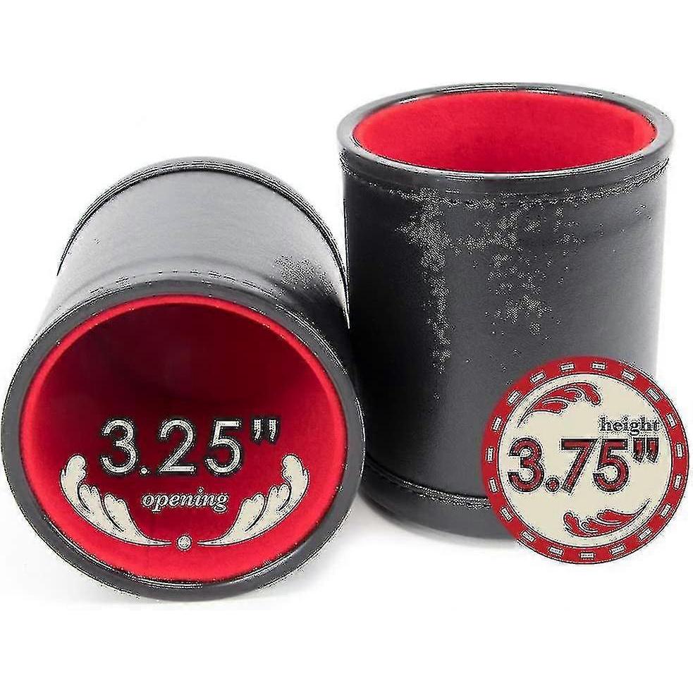 Paket med 5 professionella tärningsmuggar Röd Filtfodrad, Kvalitets Bicast-läder - PP