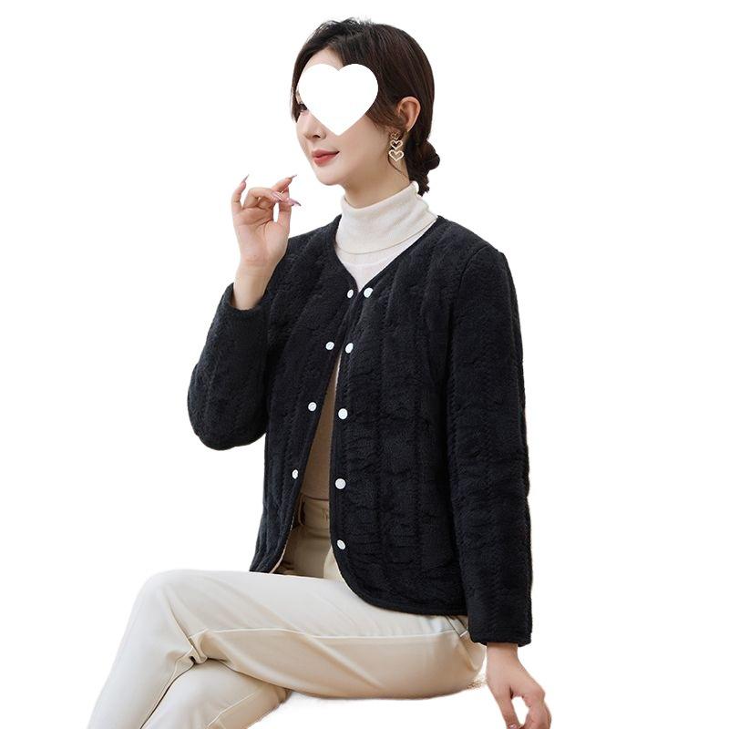 New Autumn/Winter Young Fashion Mom's Silk & Cotton Padded Warm Jacket