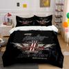 Set lenjerie de pat cu logo Harley-Davidson cu aripi Față de pilotă Fețe de pernă (1*Husă pilotă 2*Fețe de pernă, fără umplutură pilotă)