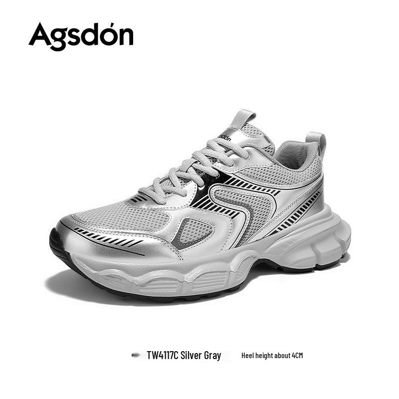 Aogushi Deng 2025 Men s Breathable Mesh Thick Sole Dad Sneakers 43