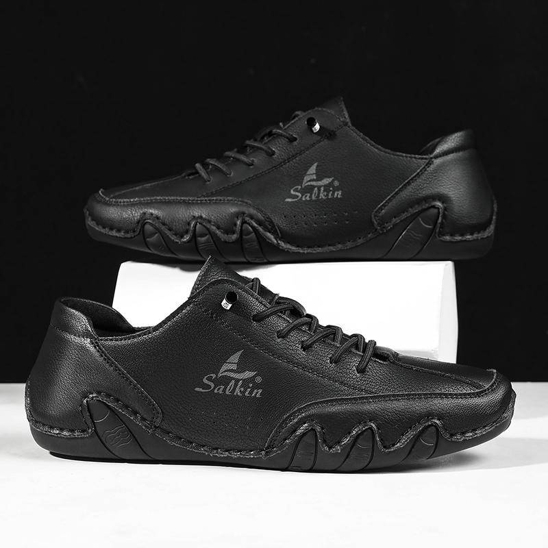 Erkekler Bölünmüş Deri Rahat Deri Ayakkabı erkek mokasen ayakkabıları Rahat Sürüş Ayakkabı Moccasins Adam Flats Ayakkabı