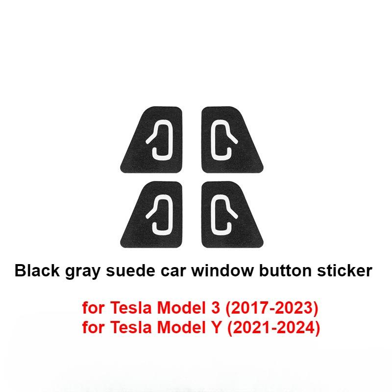 4PCS Car Door Switch Button Panel Cover Sticker For Tesla Model 3 Y Juniper 2017-2026 Car Interior Decoration Car Accessories