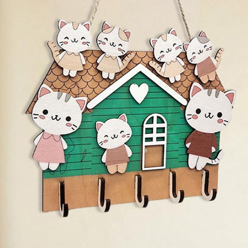 Easy Installation Key Rack With Storage Shelf Natural Wood Wall Organizer with Hanging Hook For Entryway Organization