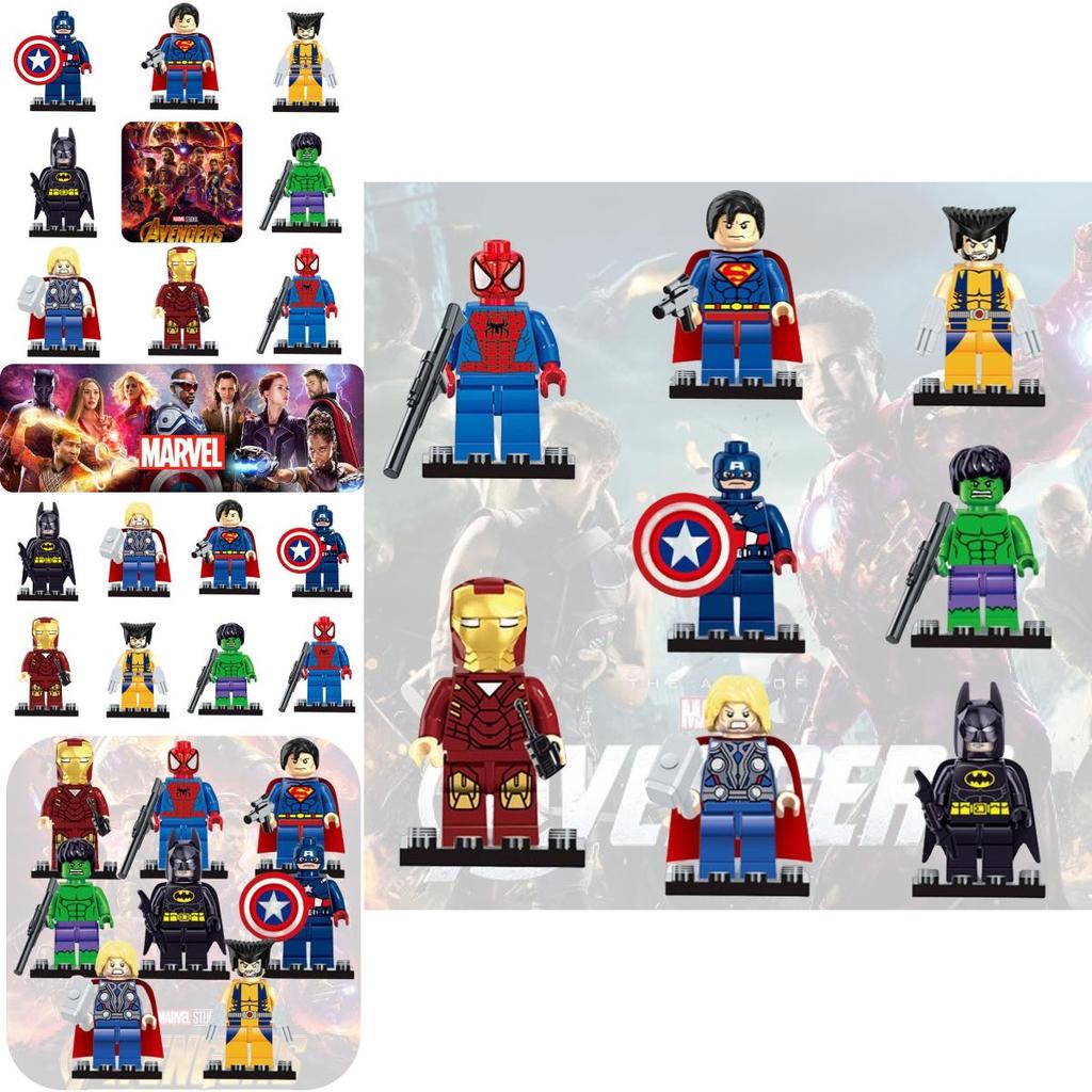 D818-898 Giocattolo con Mattoncini da Costruzione Supereroi con Particelle Piccole Assemblaggio Fai-da-te Materiale Plastico ABS 8 Opzioni di Colore Figura Alta 5 cm