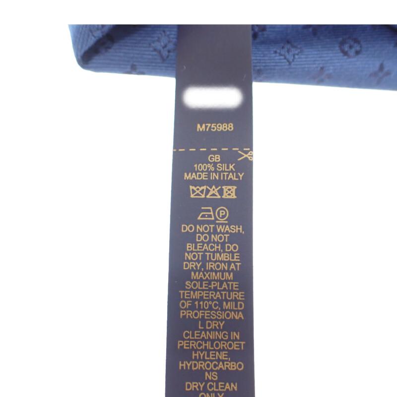 LOUIS VUITTON  M75988 tie Navy silk mens