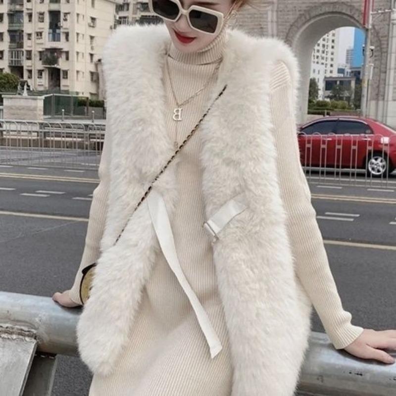 

Осень и зима имитация норки бархатный жилет женственность верхняя одежда куртка свободный кардиган жилет модный топ из искусственного меха XL слоновая кость