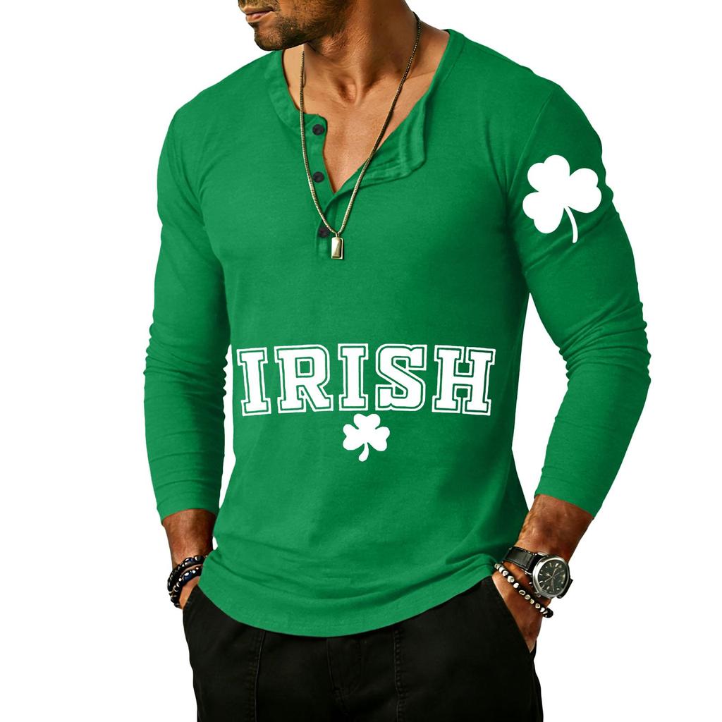 Men's Outdoor Vintage Button Long Sleeve Fashion Sports T-shirt