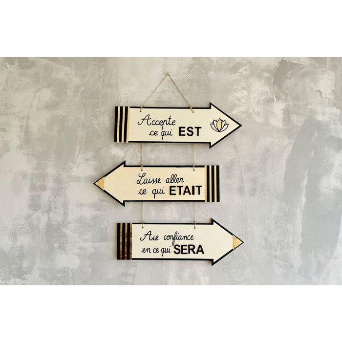 Flèche en bois à suspendre 40 x 14,5 x 0,8 cm