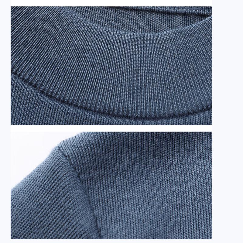 Hengyuanxiang Men's Pure Wool Solid Half Turtleneck Sweater 87001