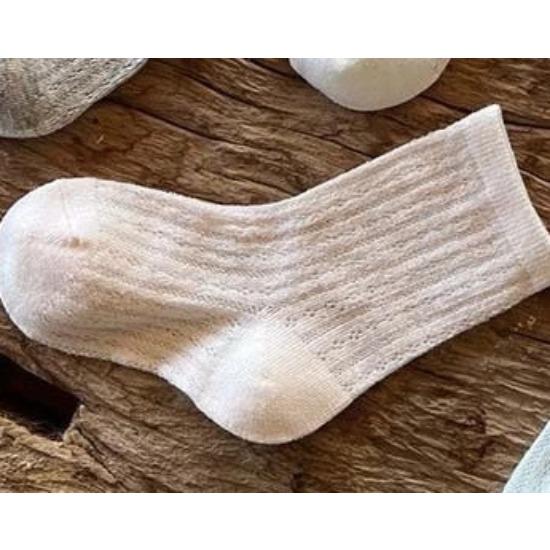 Children Summer Ultra-thin Ice Cream Colored Mesh Socks for Girls Solid Breathable Mid Tube Socks  New