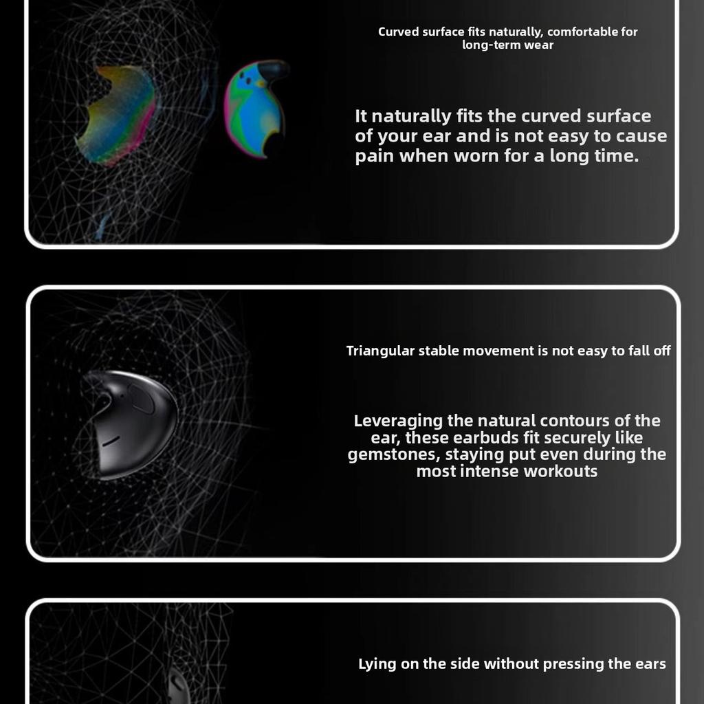 MD528 Bluetooth Headphones with TWS Dual-ear Close-fitting Design, Comfortable To Wear During Sleep, Private Mold, and Ultra-long Battery Life