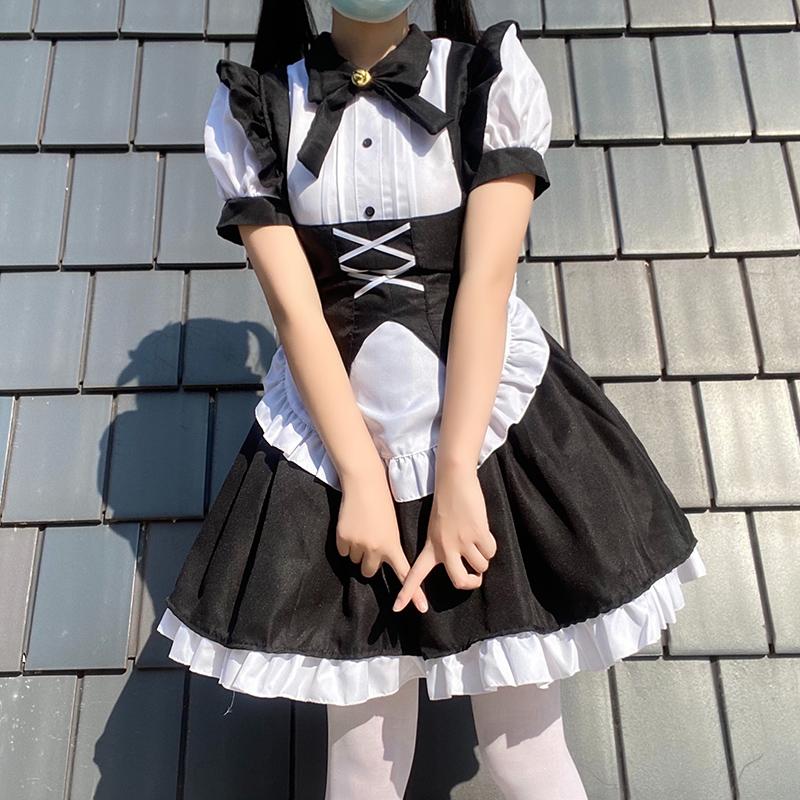 New Black And White Lolita Gothic Maid Uniform Halloween Lolita Women's Dress