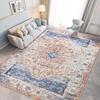 Large Area Rugs for Families: Stain-Resistant, Non-Slip, Washable Carpet for Living Rooms In Blue