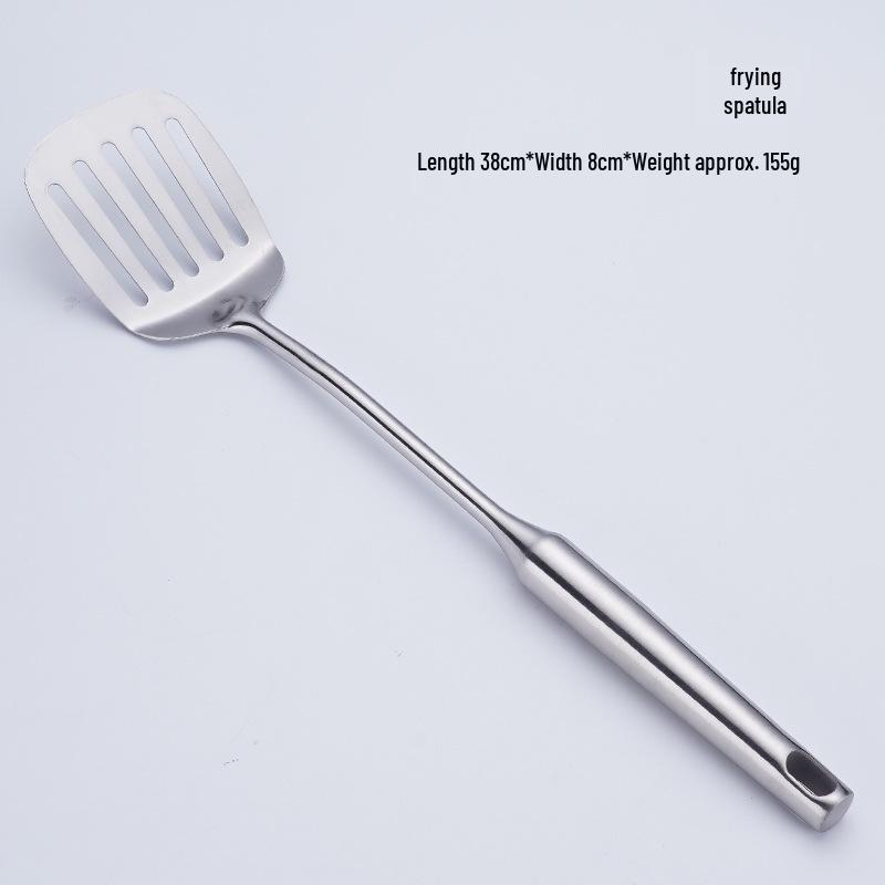 304 Stainless Steel Kitchen Utensil Set: Hollow Handle Spatula, Slotted Spoon, Frying Pan Spatula, Flour Sieve, Soup Spoon, Rice Spoon.